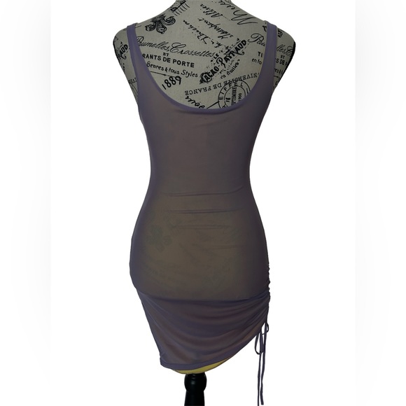 NWT Mesh Ruched Dress | Yellow Lined | Sexy & Flattering Fit - Picture 3 of 7